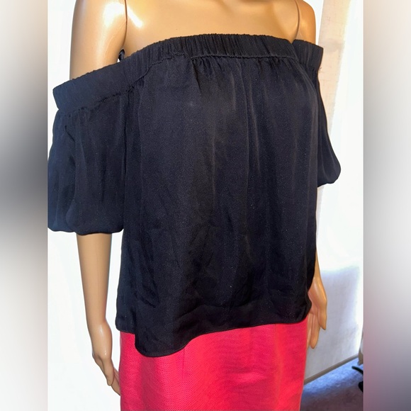 Milly,  black off the shoulder blouse. Sz. S - Picture 3 of 8